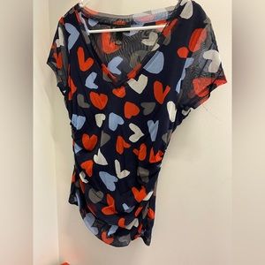 INC heart-patterned blouse